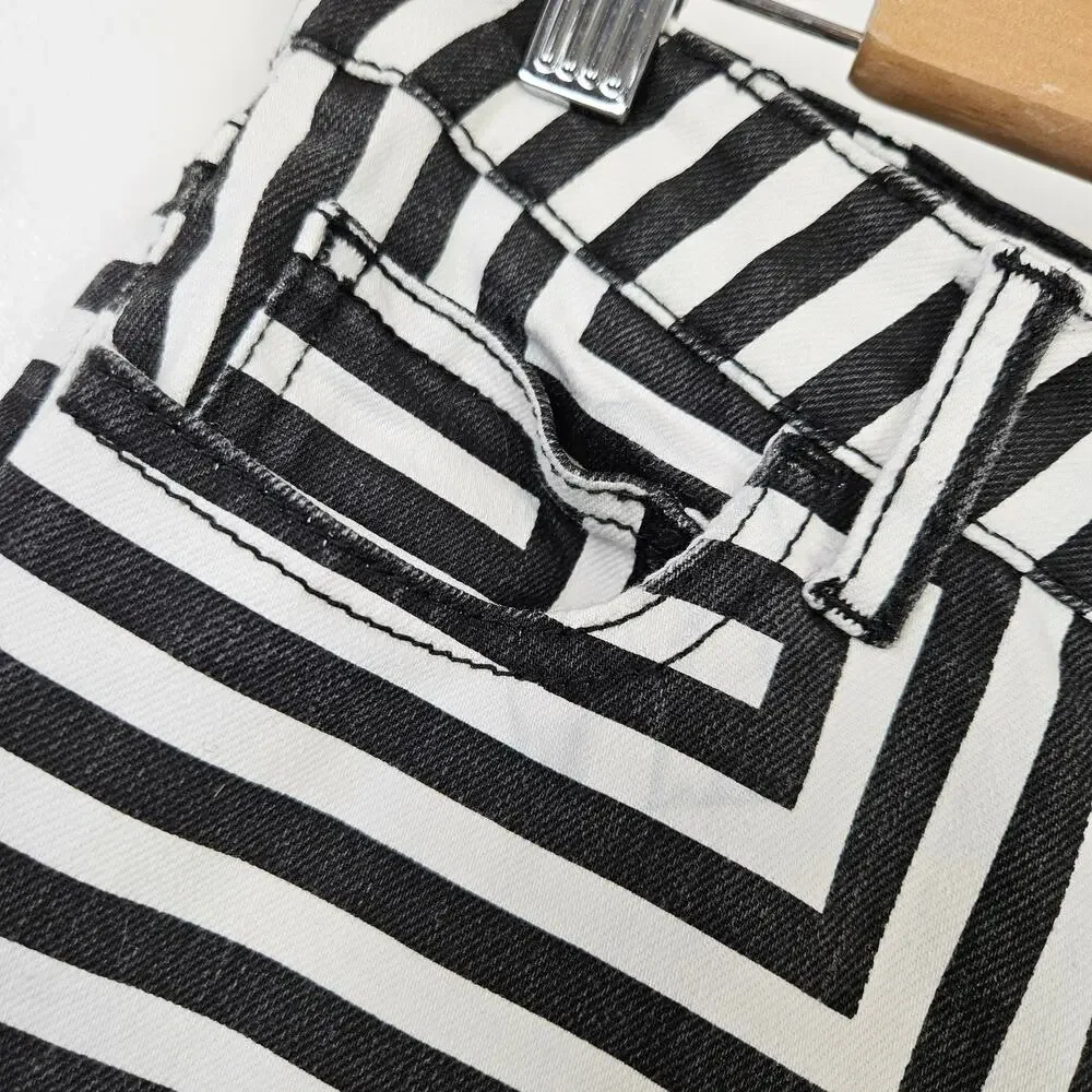 kate spade Black and White Geometric Skinny Jeans